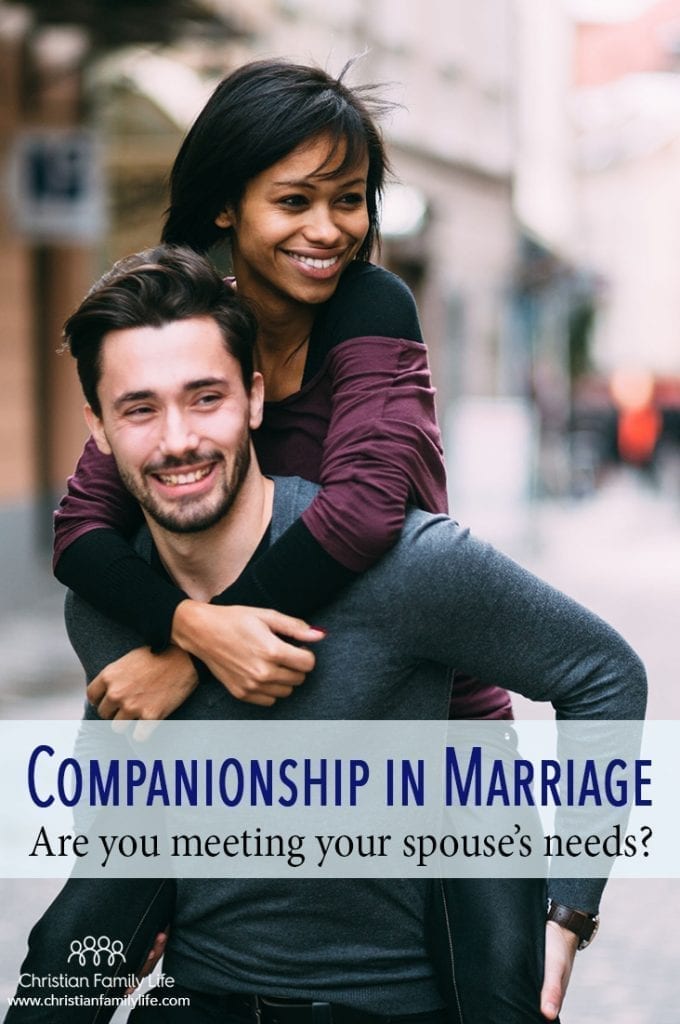 Companionship in marriage is a key element! When you think about needs, do you only think about meeting your own needs or do you put meeting your spouse's needs first?