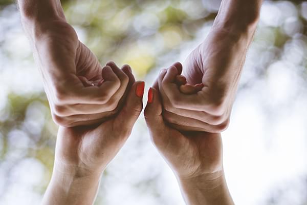 couple holding hands